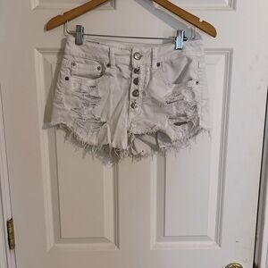 American Eagle stretchy denim white shorts
